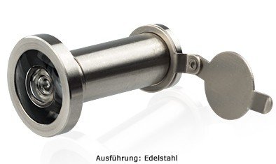 Design Türspion Edelstahl, bis 200° Blickfeld, 34-54 Türdicke